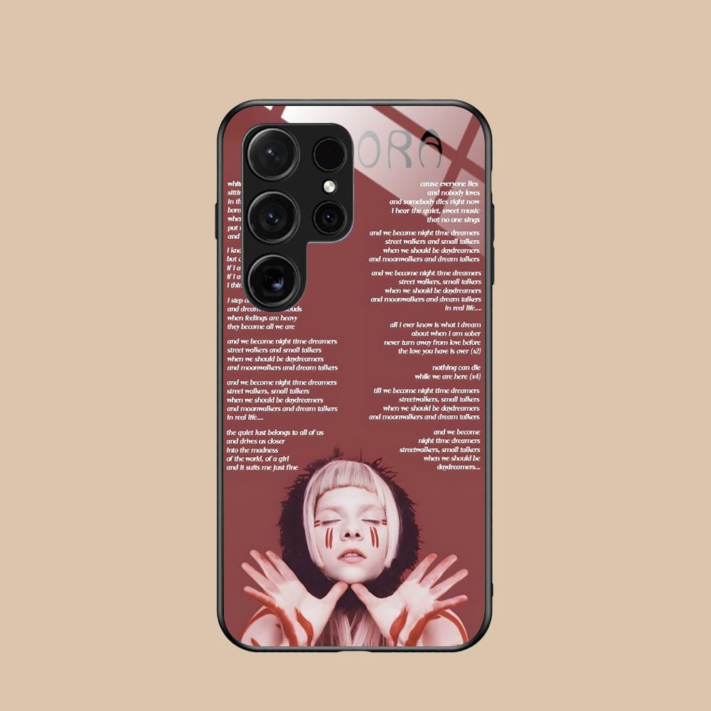 Стеклянный чехол для мобильного телефона Aurora Aksnes для Samsung Galaxy S26 S25 S24 S23 S22 S21 S20 Note20 Plus FE Ultra Разноцветный чехол