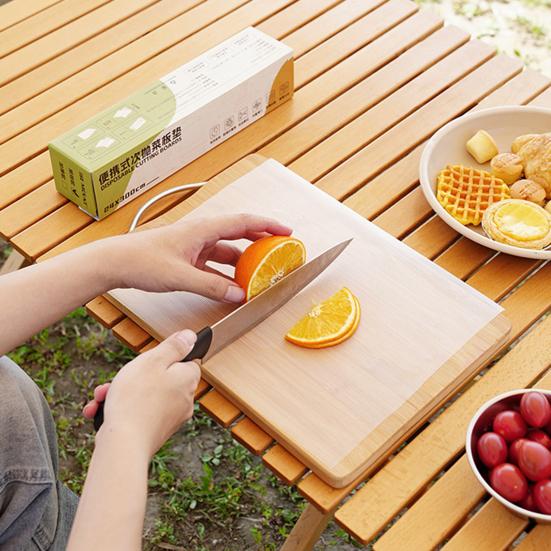 300CM/Roll Outdoor Disposable Cutting Board Mat with Two-Way Slider Cutter Camping BBQ Picnic Anti-Slip Meat Vegetables Cutting Pad