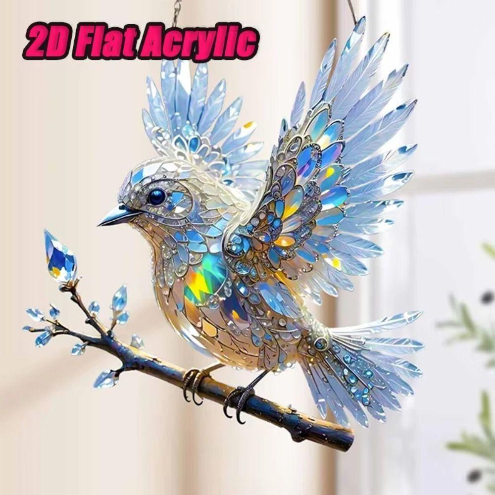 Acrylic Window Hanging Bird Sky Stained Bluebirds Suncatchers Bird Hangings Pendant  Courtyard
