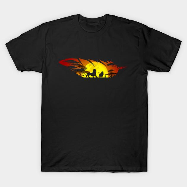 Men Black Print T-shirt Lion King In A Feather No-Cut Transfer Paper Print Cotton Tshirt