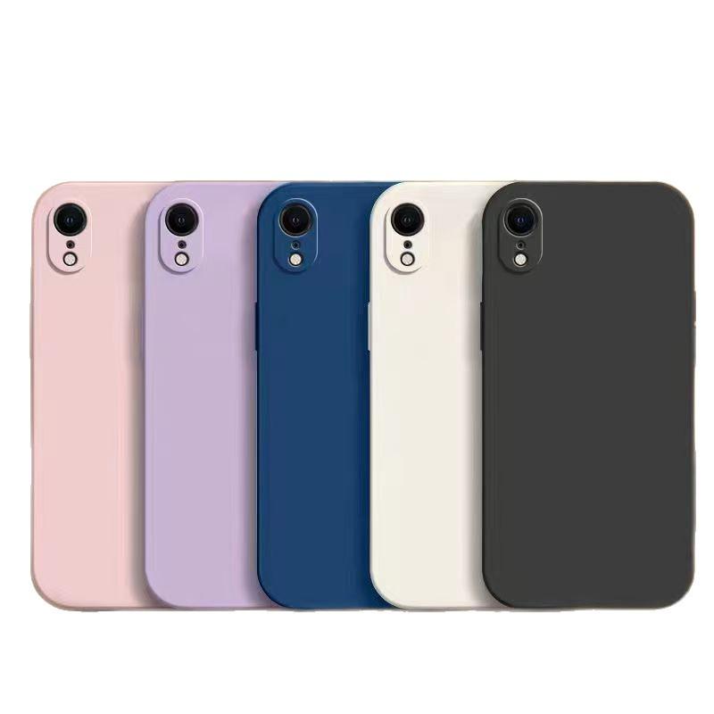 Чехол из жидкого силикона для Apple XR: Защитный чехол с защитой от падения, полное покрытие, однотонный, безопасный для кожи