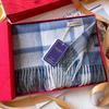 Classic Plaid 100 Cashmere Scarf Men's Business Autumn and Winter Warm Blue Men's Scarf