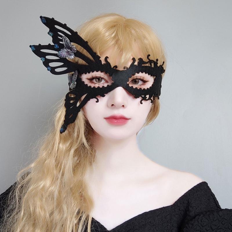 Masquerade Mask Butterfly Mask for Women Halloween Mask, Halloween Cosplay Eyemask Masquerade Half Mask Butterfly Mask