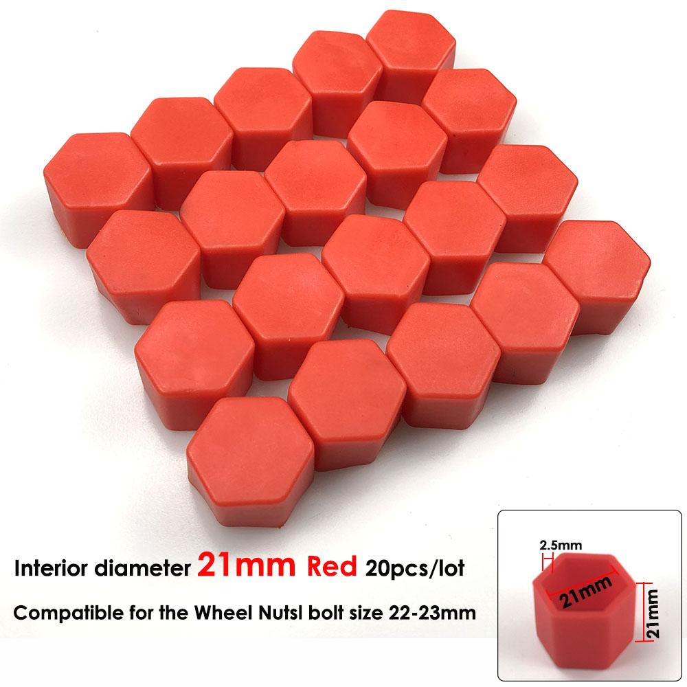 20pcs 17mm 19mm 21mm Black Car Wheel Caps Bolts Covers Nuts Silicone Auto Wheel Hub Protectors Screw Cap styling Anti Rust Cover