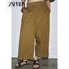 Zaprha 2025 Осень Новые Популярные Американские Широкие Хлопковые Плиссированные Повседневные Брюки Женские Свободные 2731249