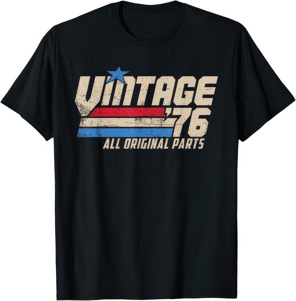 Vintage 76 Retro 1976 Birthday Dad USA All Original Parts T shirt