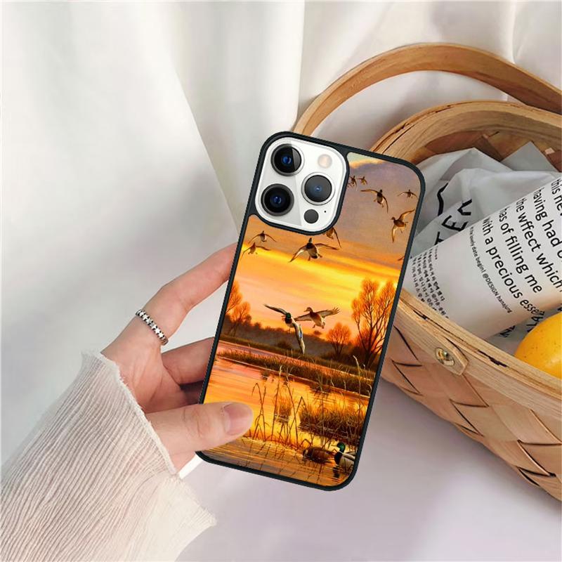 Bird Duck Hunting Sunset Phone Case For iPhone 17 Air 16 15 14 11 12 13 Pro MAX Plus coque Cover Shell
