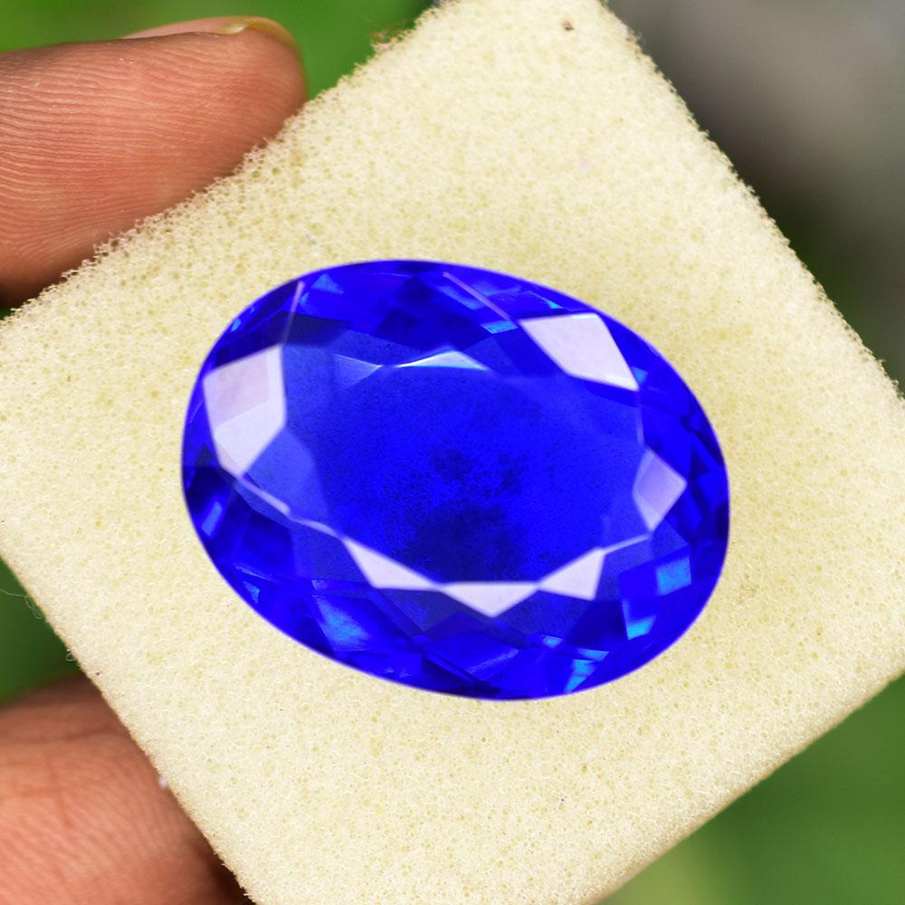 High Quality 71.9 Ct Blue Sapphire Oval Cut Certified Lab Created Gemstone