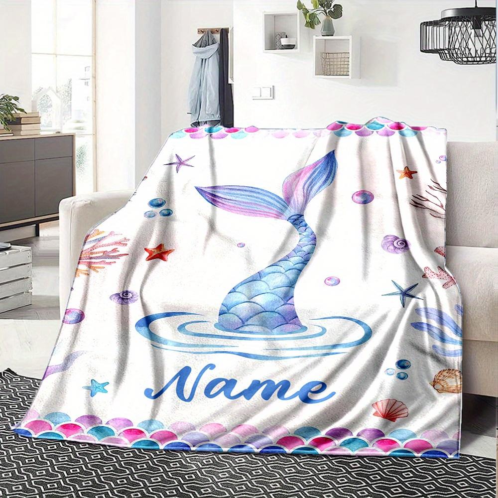 Mermaid Tail Home Custom Blankets Comfortable Soft Lightweight Allseason Multipurpose Blanket For Picnics Sofas Offices Beds Living Rooms Perfect Gift