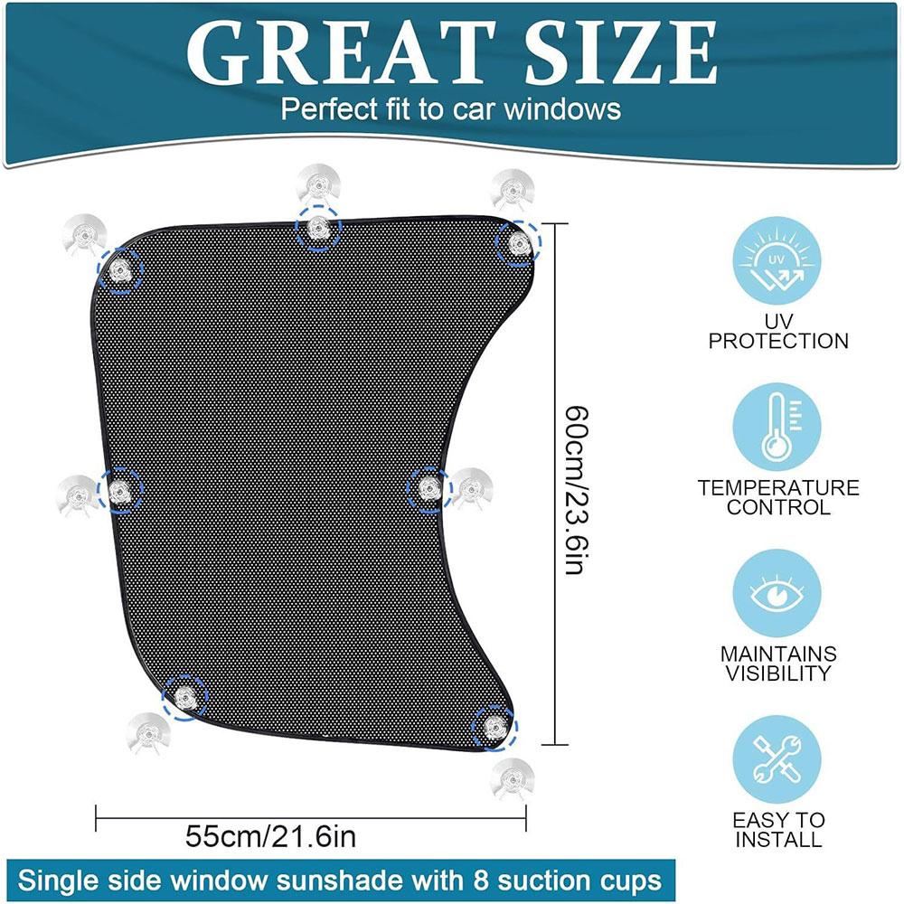 2 шт. солнцезащитная шторка на боковое окно для полуприцепа для автодома, полуприцепа Volvo Trucks Freightliner, солнцезащитная шторка на присосках, защита от УФ-лучей