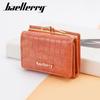 Baellerry Women's Billfold Short Wallet Stone Texture Trifold Purse Snap Closure Coin Purse Fashion Card Holder