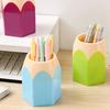 2 Pcs Pencil Head Shape Pen Holder Desktop Pen Storage Box Multi-functional Makeup Brush Organizer for Classroom Home Office Supplies