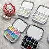 12-Grid Mini Watercolor Box - Ultra-Compact, Lightweight, Travel-Sized, Moisturizing Palette for Painting and Sketching