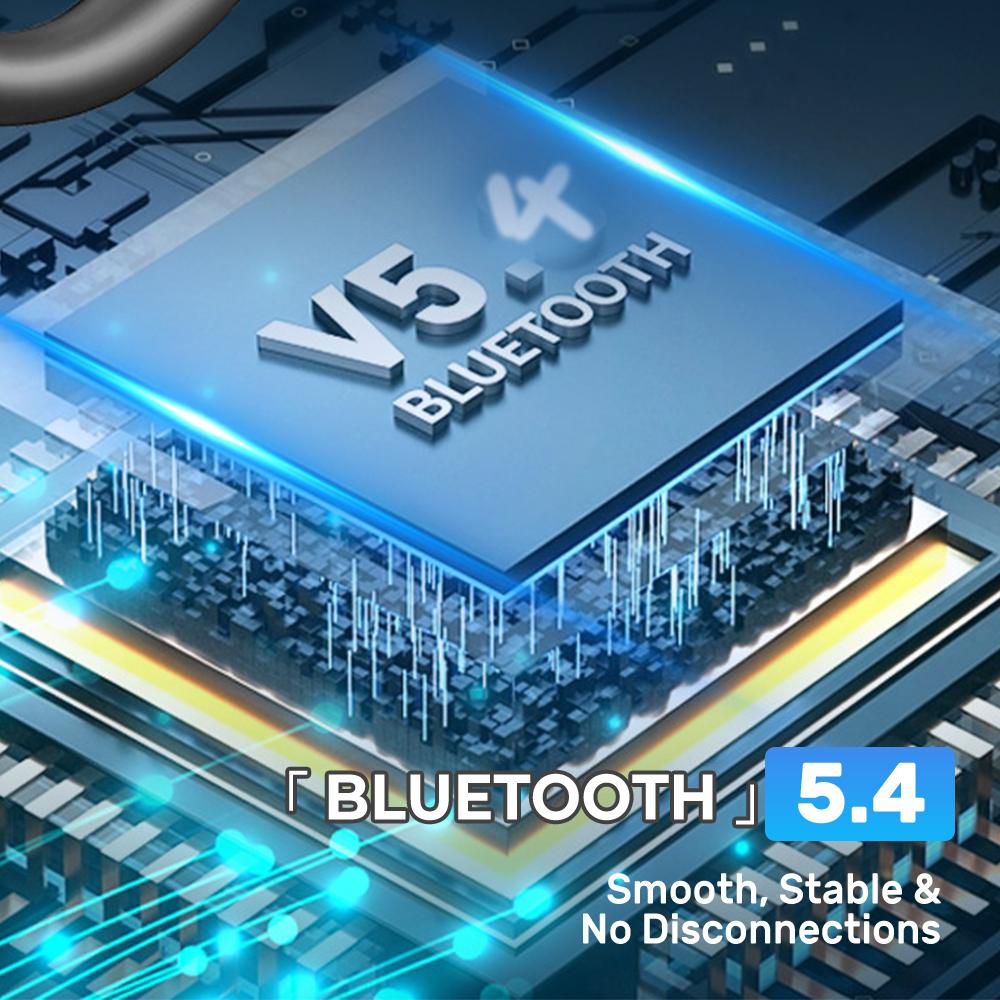 Беспроводные наушники, Bluetooth 5.4 Спортивные наушники, 50 часов Hi-Fi стерео глубокие басы Накладные наушники с микрофоном с шумоподавлением ENC, IP7 водонепроницаемые
