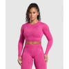 Gymshark Адаптировать Fleck бесшовный укороченный топ с длинными рукавами Winning Pink Sour Pink B2a1c Kcqz
