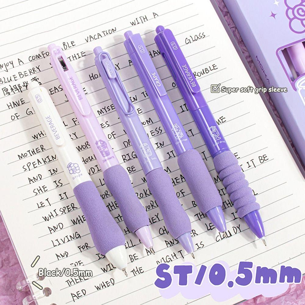 5PCS/Set 0.5mm Gel Pen Soft Grip Neutral Pen New Ballpoint Pen Students