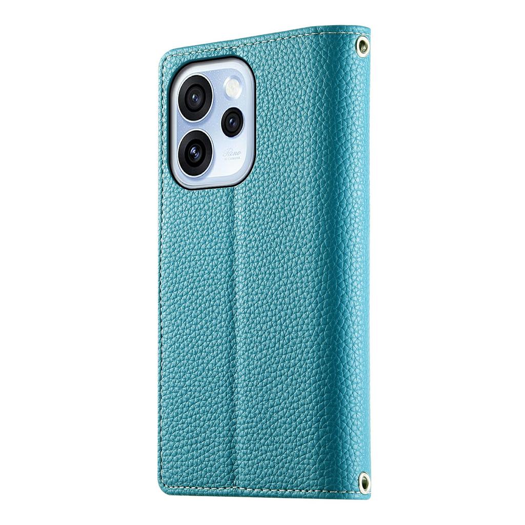 For Oppo Reno15 F 5G Case Zipper Wallet Color Splicing Leather Flip Phone Cover with Straps