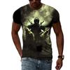 Summer Fashion Creative Image Men's T-shirt Round Collar Short Sleeve Tops Camouflage Uniform Soldier Special Forces Retro Gun