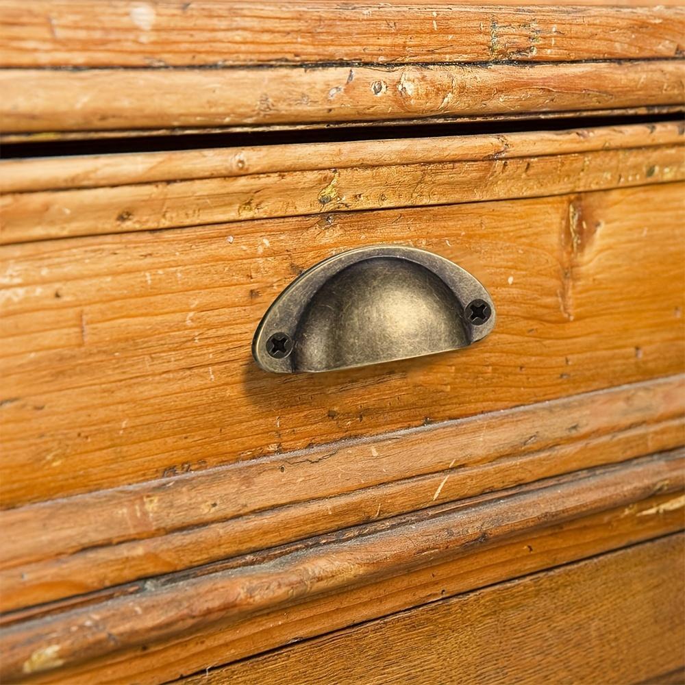 24 шт. антикварных латунных ручек для ящиков, антикварных латунных ручек для шкафов, винтажных ручек для чашек, для шкафов, гардеробов, мебельных ручек для комода, с винтами