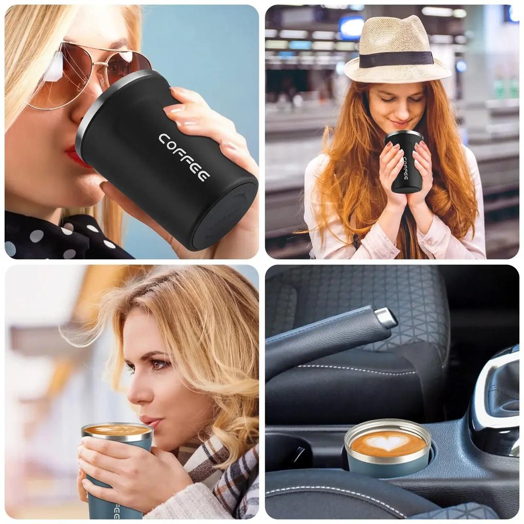 380 мл 510 мл Кофейная кружка Термальная дорожная кофейная чашка из нержавеющей стали Герметичная бутылка-термос Чайная кофейная кружка Термос Изолированные чашки