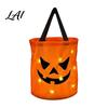 Glowing LED Trick or Treat Pail Pumpkin Candy Bag with Lights Reusable Halloween Costume Prop for Kids Tote Kids Handbag Party Favors Container