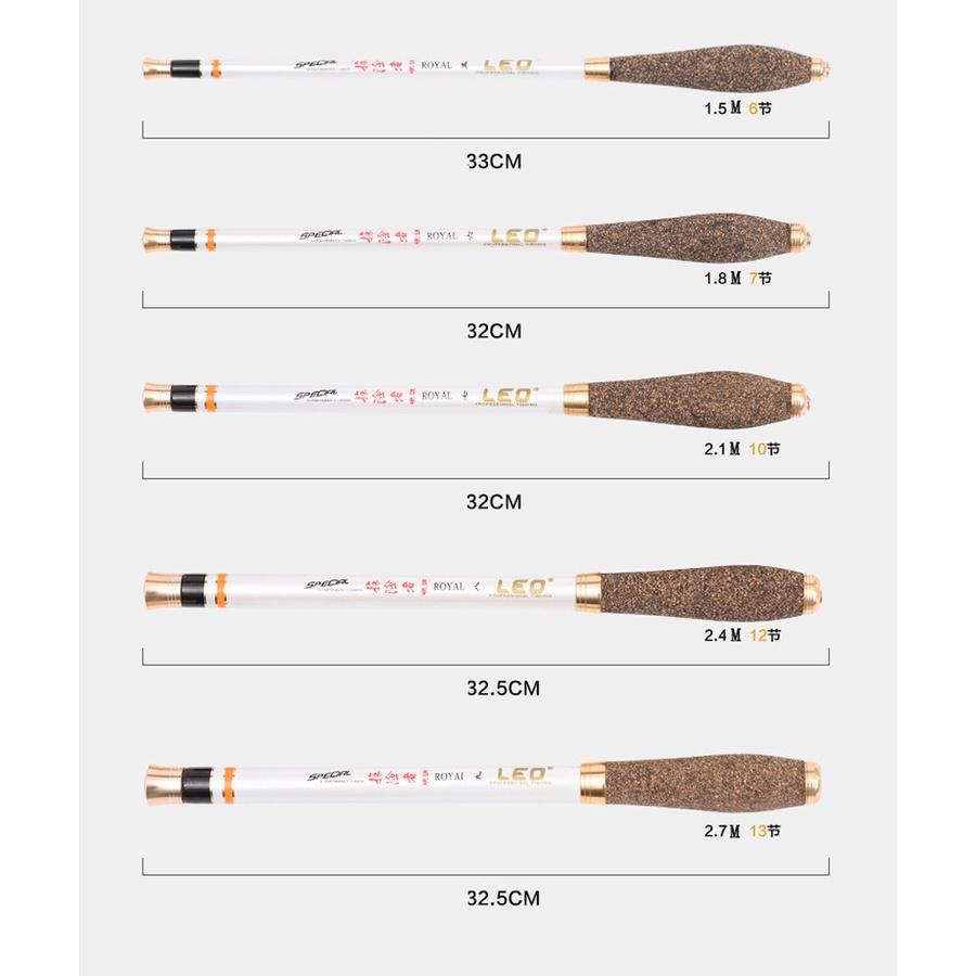 Сверхлегкая портативная карманная удочка, сверхтвердая, 1,5/1,8/2,1/2,4/2,7 м, ручная удочка, литая телескопическая удочка из углеродного волокна