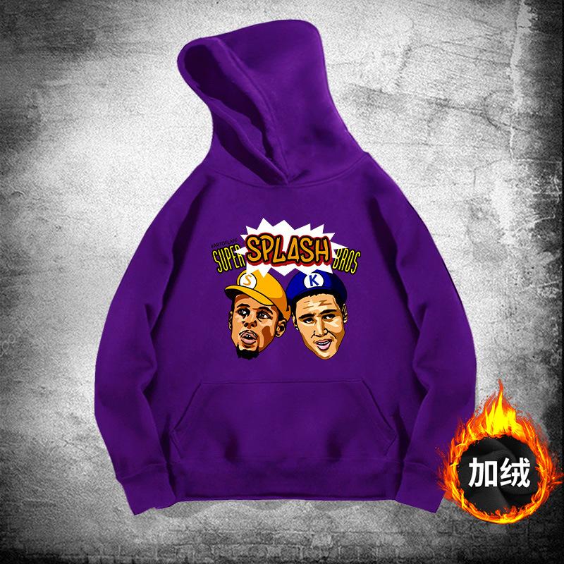 Warriors Splash Brothers hooded sweater men and women trendy basketball sports loose shoulder hoodie jacket