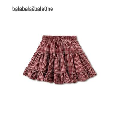 Милая клетчатая юбка для девочек Balabala с бантом