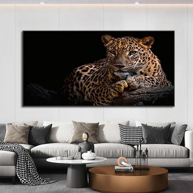 Животное черно-белый дикий тигр Лев лиса картина маслом плакат настенная картина украшение дома