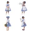 Косплей-платье крестьянки для девочек из полиэстера для Хэллоуина и костюмированных вечеринок
