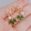 Женские серьги-подвески с зеленым цирконием и кленовым листом, новинка 2023 года, модные ювелирные аксессуары для свадебной и помолвочной вечеринки