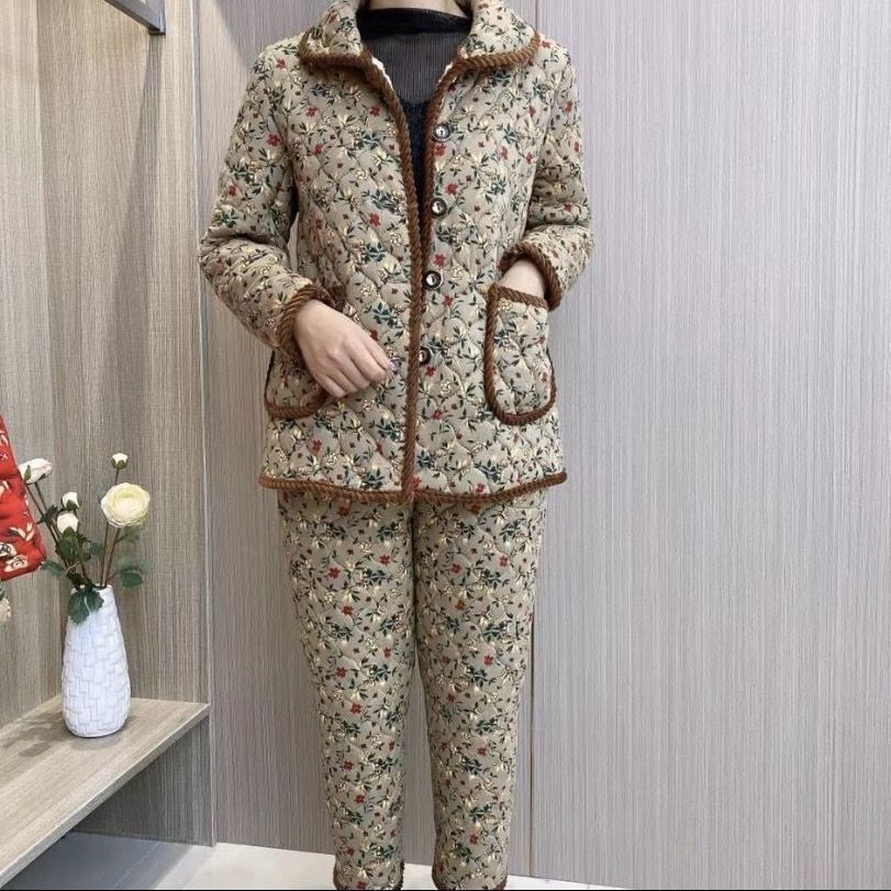 Женский зимний утолщенный теплый пижамный комплект, плюшевая одежда для сна с длинным рукавом, велюровый домашний комплект, одежда больших размеров