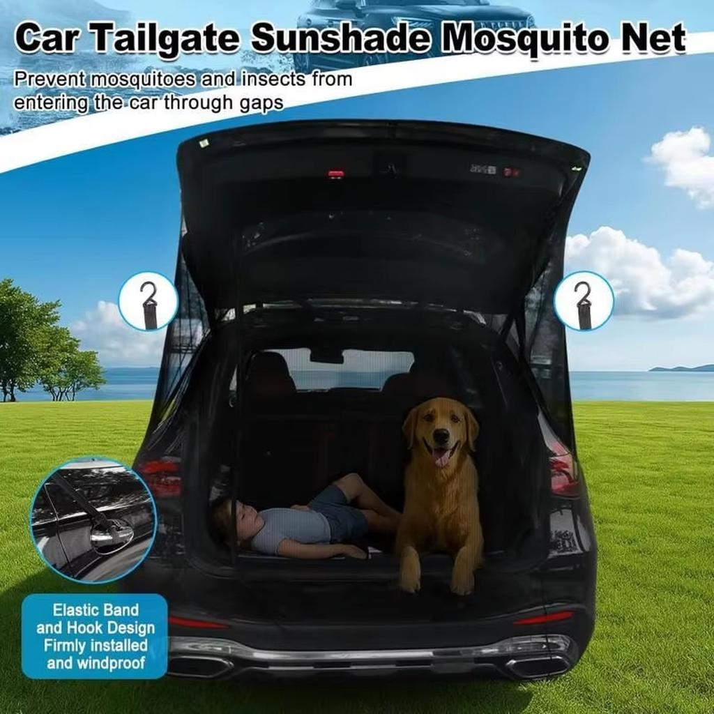 Car Screen Self Driving Mosquito And Insect Net Bag Outdoor Camping Ventilation Trunk Breathable Mesh Cover