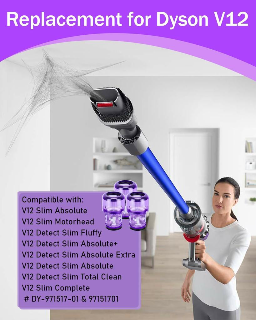 Сменные фильтры для пылесоса Dyson V12 Hepa Фильтр совместим с Dyson V12 Slim Absolute Detect Фильтр Аксессуары