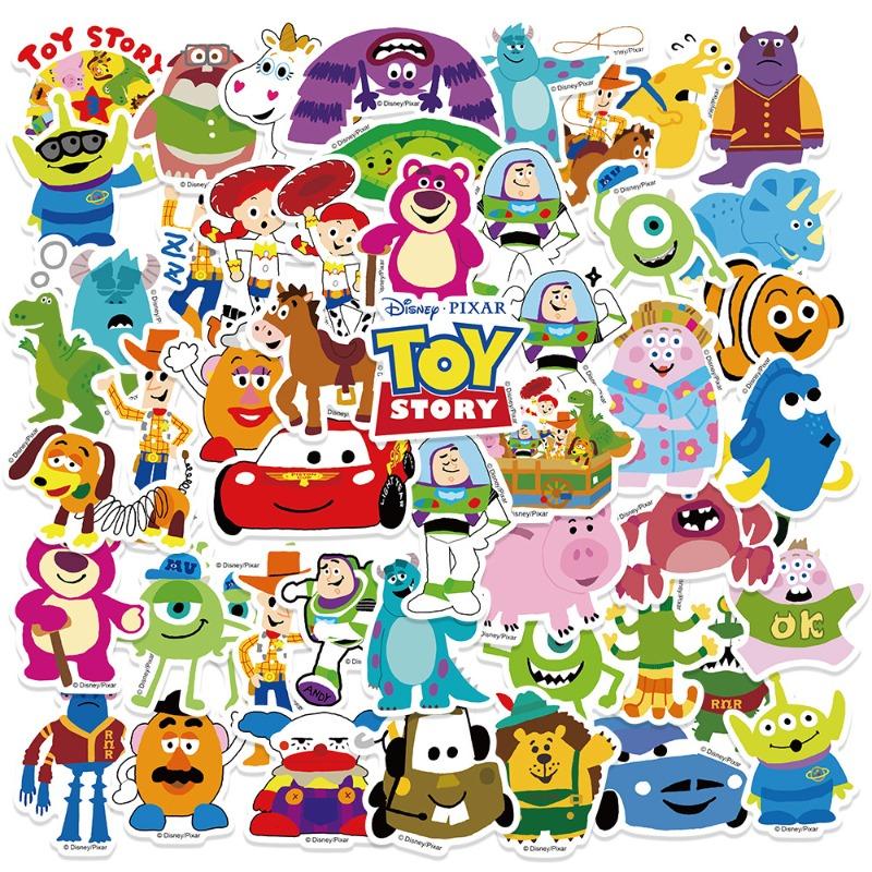50 Штук Стикеров-Граффити из Коллекции Pixar Animation для Украшения Багажа с Водонепроницаемыми Стикерами Disney