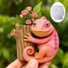 Инновационная силиконовая форма для изготовления пеньков-кашпо в форме ящериц для мелких предметов и контейнеров для поделок