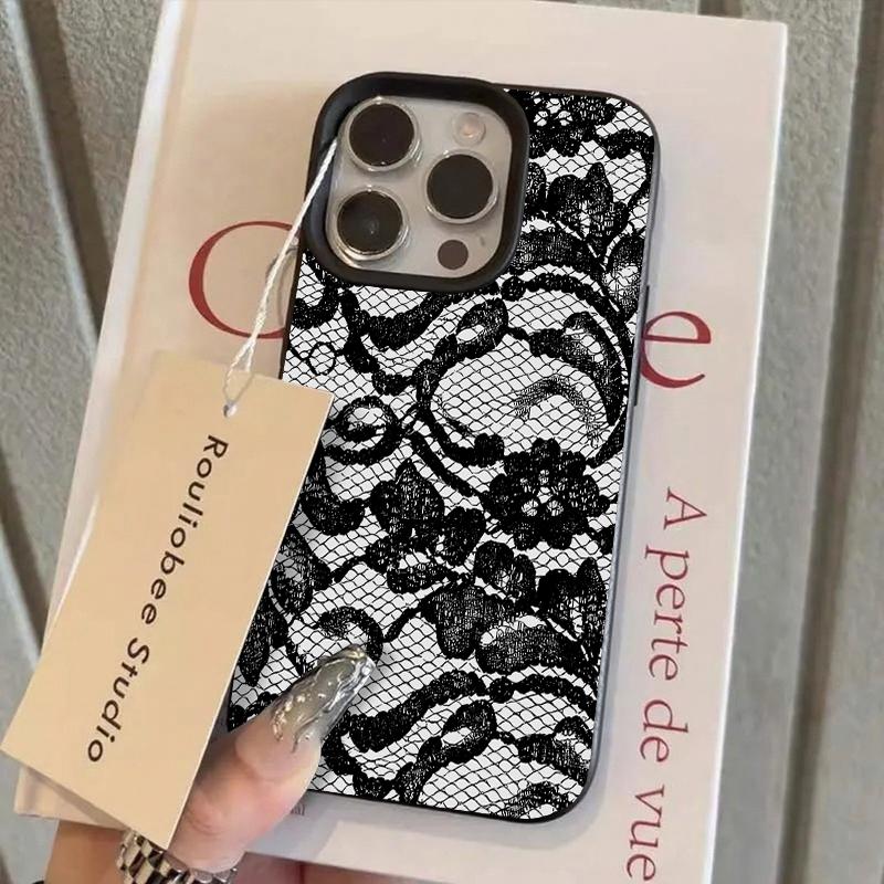 Сексуальный чехол для телефона с кружевным узором для iPhone 17 17Air 16 15 14 Plus 13 12 11 17 Pro Max 16 Plus Силиконовый бампер Чехол Funda