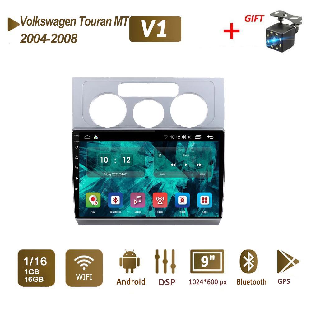 Android 2 Din автомобильный радиоприемник мультимедийный видеоплеер для Volkswagen Touran MT 2004-2008 навигация GPS WIFI головное устройство 4 + 64 ГБ