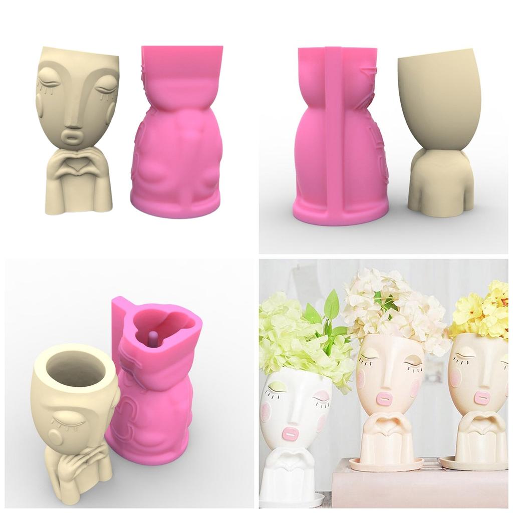 Держатель для ручек, силиконовая форма, настольное украшение в виде сердца для девочек, сочный горшок, формы для цветочных горшков, форма для эпоксидной смолы, сделай сам, гипсовая форма