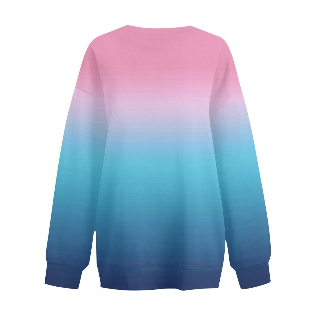 Женская осенне-зимняя повседневная толстовка с круглым вырезом и длинным рукавом с принтом