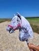 Hobby Horse Large Premium Stick Horse - Dapple Grey with White Mane A3