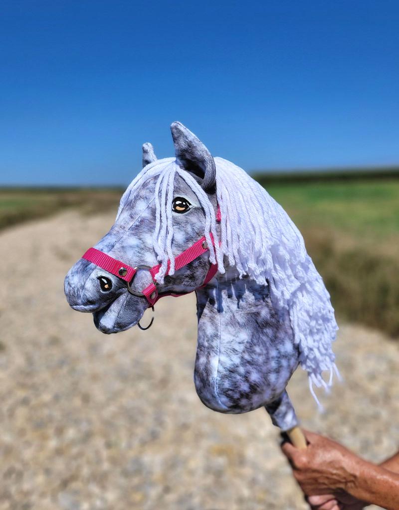 Hobby Horse Large Premium Stick Horse - Dapple Gray with White Mane A3