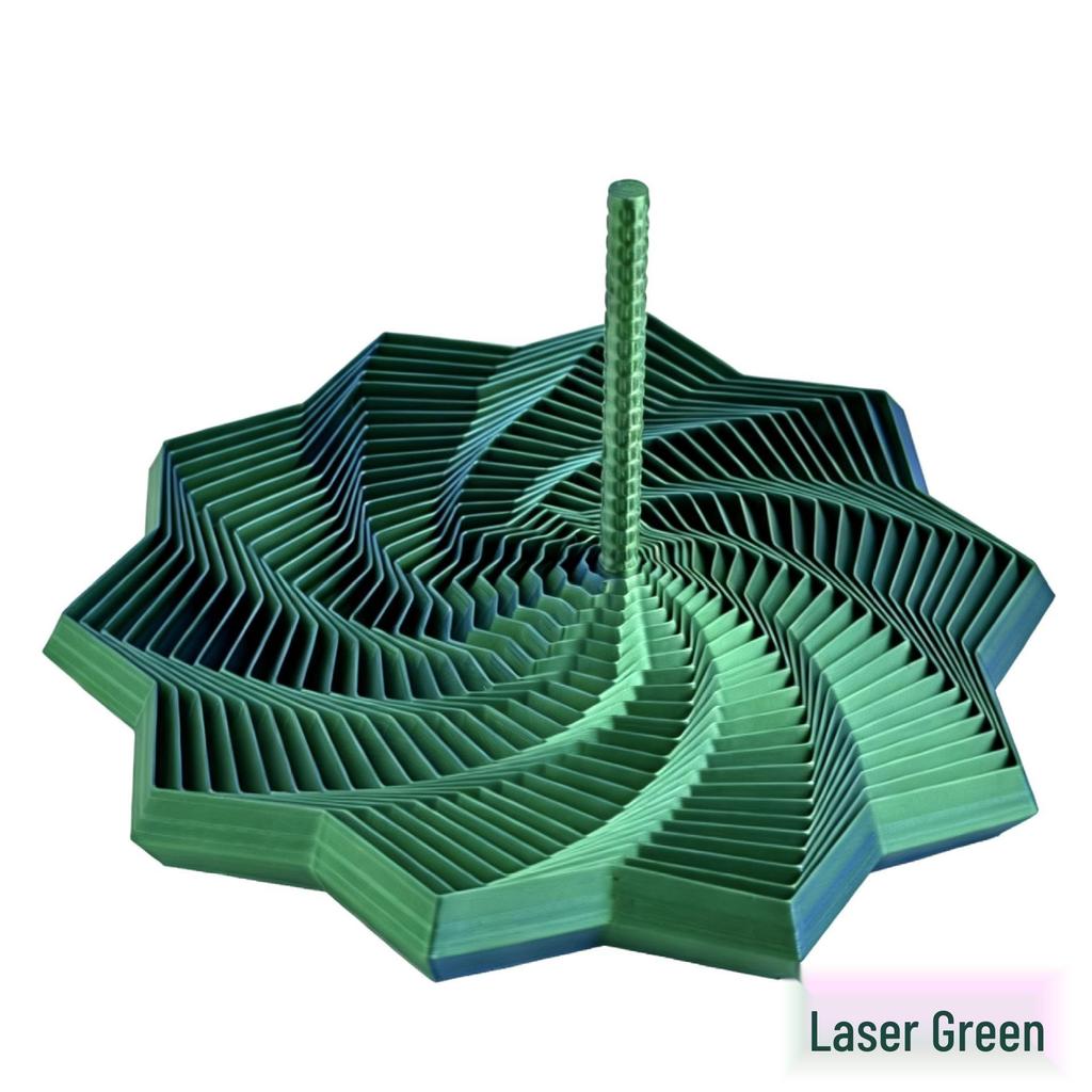 3D Printed Spiral Radish Tower: Three-Dimensional Polygonal Fingertip Toy with Handle