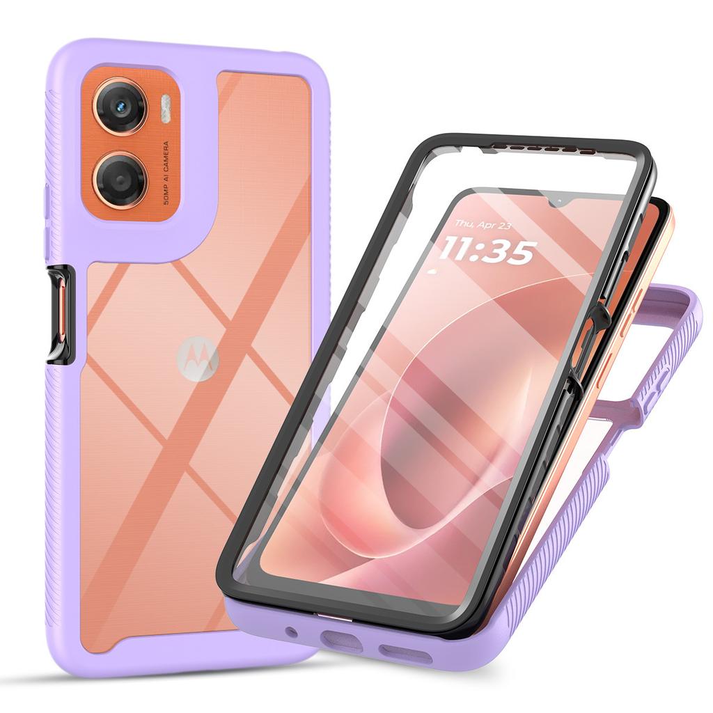 Case for Moto G06, includes built-in screen protector + clear back cover