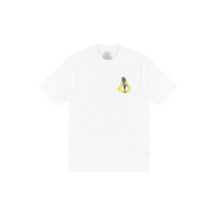 Palace Футболка унисекс с короткими рукавами и логотипом Rolls P3 Gradient Triangle, белая P17TS130T