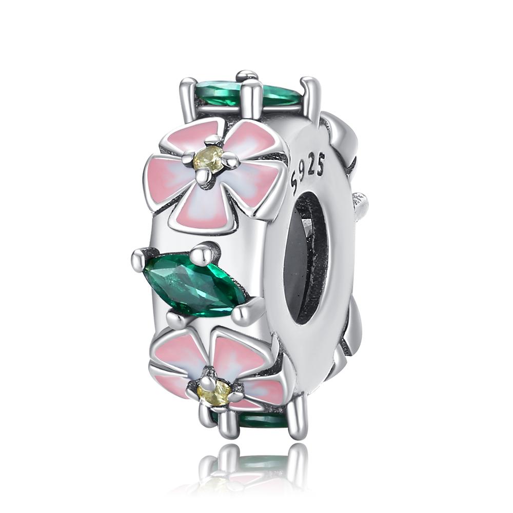 925 Sterling Silver Murano Glass Red Beads Blue Pink Purple Round Charm Plata De Ley 925 For Original Bracelet Jewelry