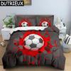 3D Football Duvet Cover Double Queen Full Bedding Set 23pcs Quilt Cover With Zipper Closure King Size Polyester Comforter Cover