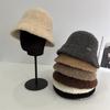 Wool Circle Fleece Bucket Hat Women's Autumn and Winter Casual Warm Bucket Hat Versatile Temperament Cold Basin Hat