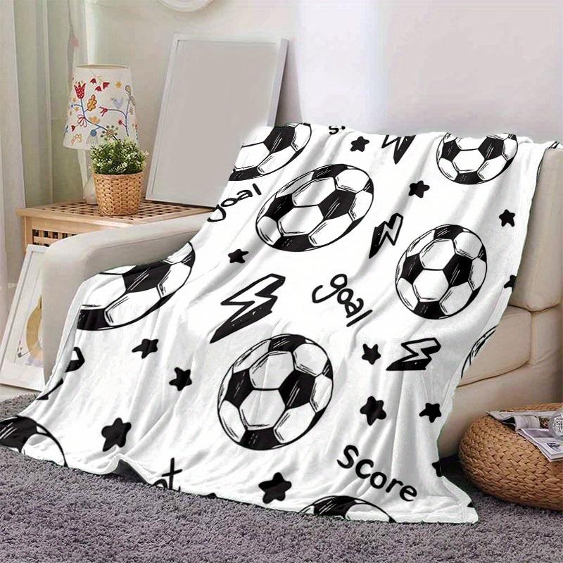 1pc. Soccer Ball Patterned Blanket - Perfect for Home, Office, Outdoor Use, Gift Idea,