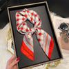2025 Women Summer New Luxury Fashion Chain Pattern Silk Scarf Soft Hairband Neckerchief Tie Female Headband Foulard 70*70cm